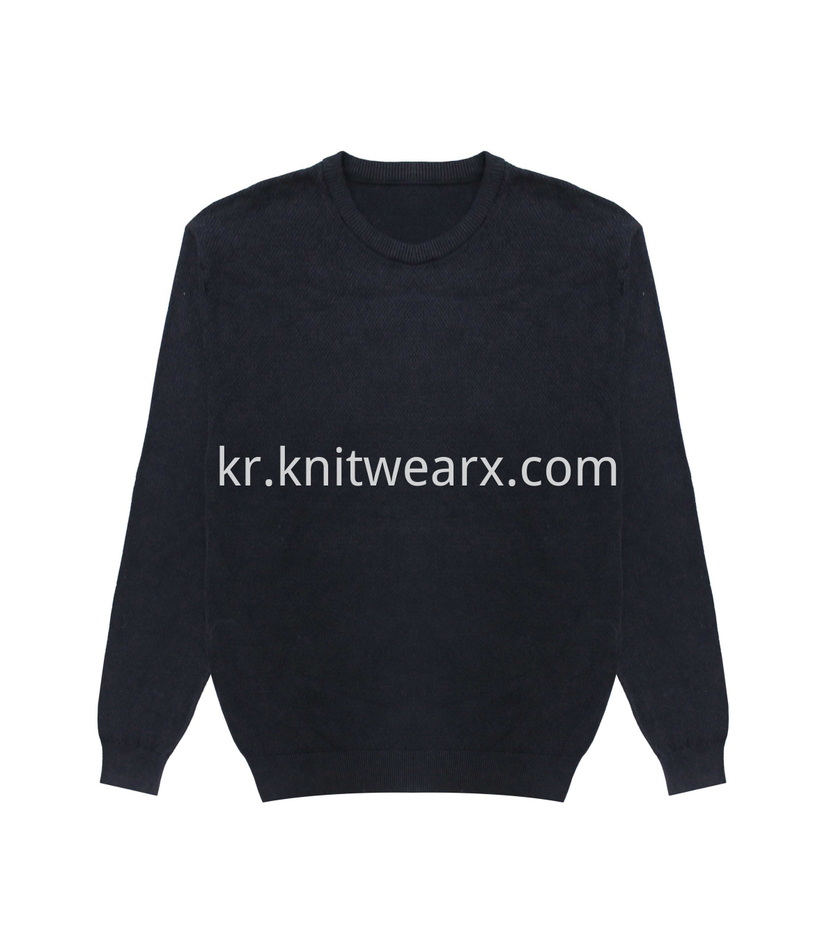 Men's Knitted Cotton Garment-dye Stonewash Crewneck Pullover